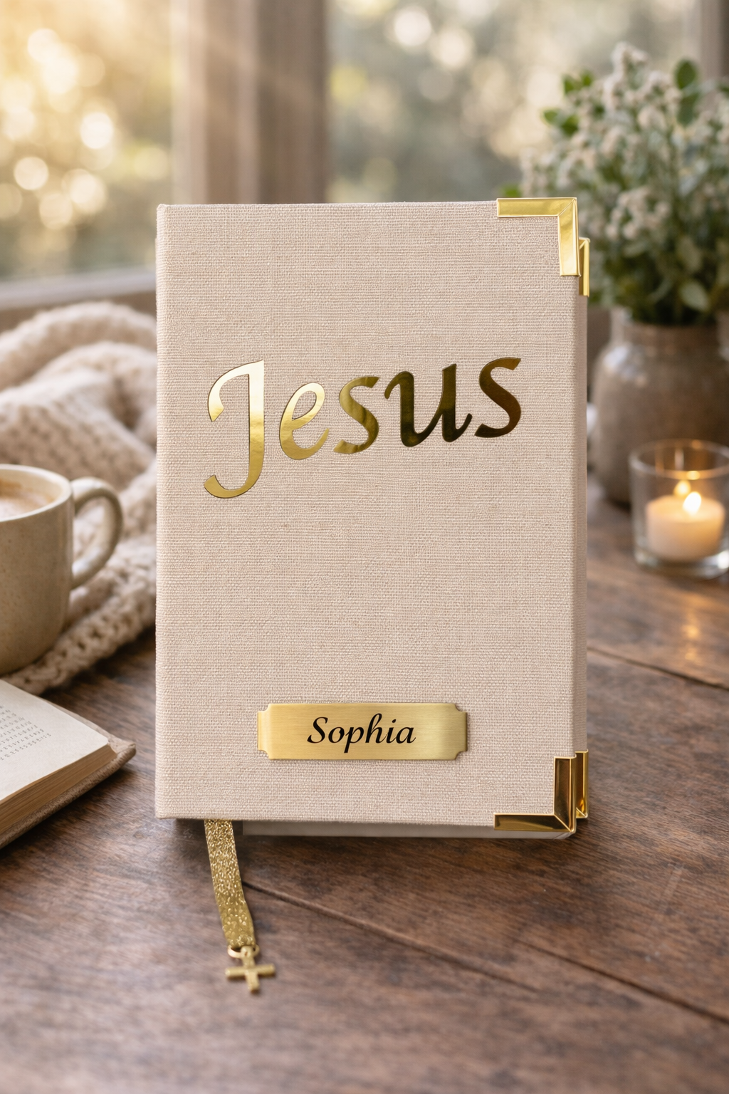 Coleção Jesus - Beige/Gold - Bibia Sagrada, NVI - Portugues - Letra Grande