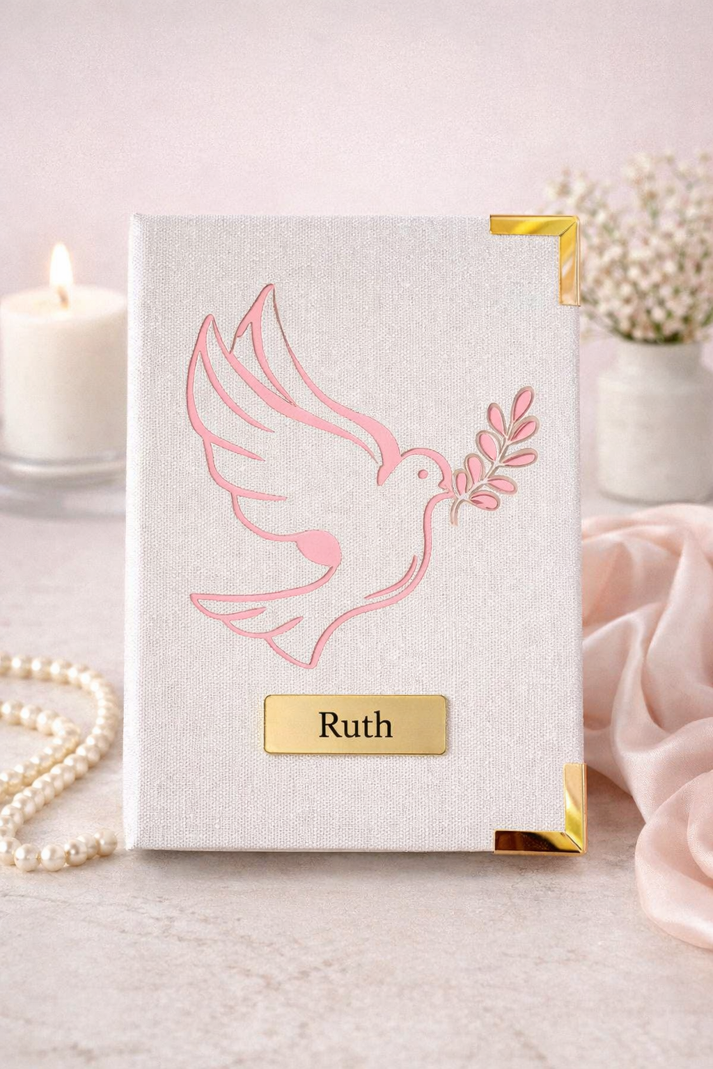 Holy Spirit Collection - Gray/Pink -  Holy Bible  - English, Version NIV, NKJ and KJ - Letter Large