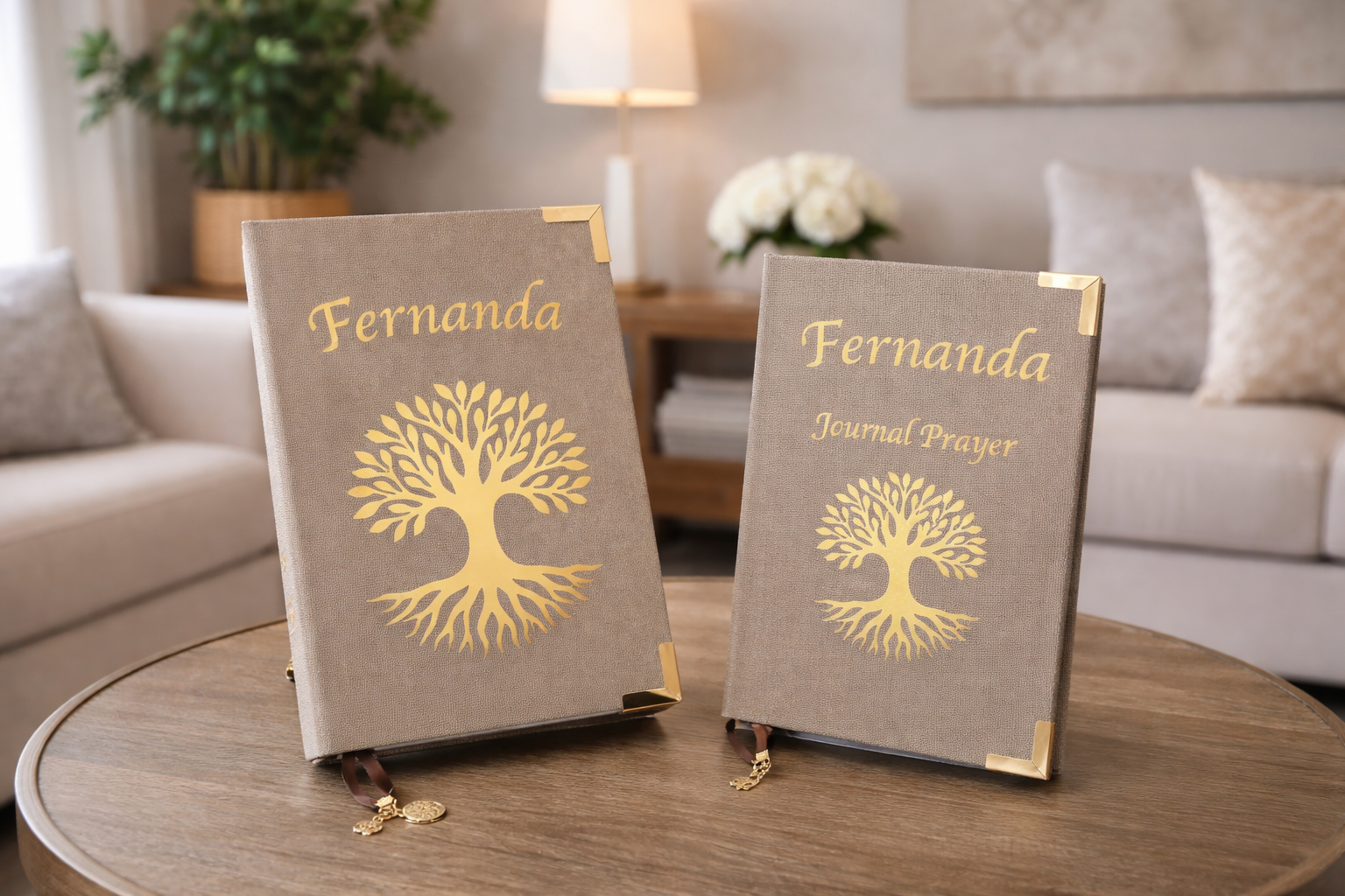 Kit  Tree of Life  Beige/Gold - Holy Bible and Journal - Version NIV - NKJ - KJ - English - Letter Large