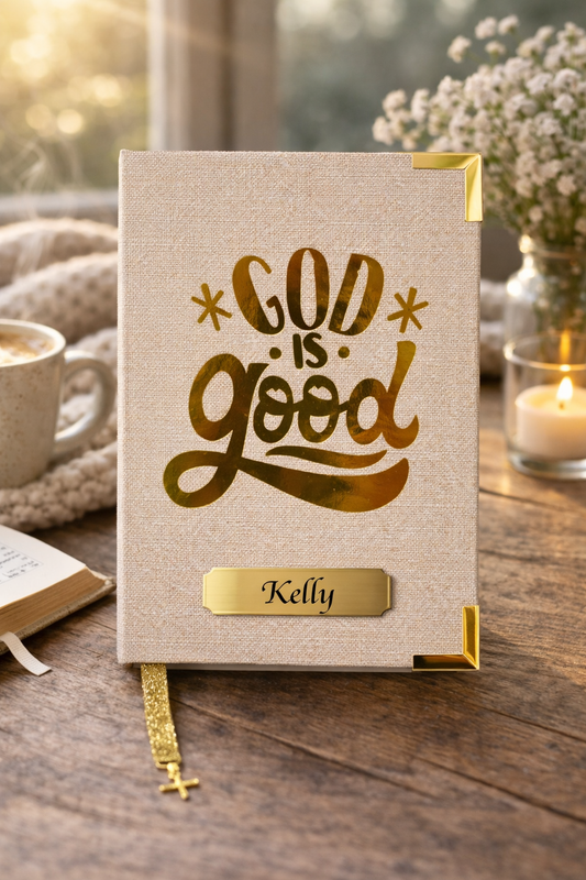 Coleção God is Good - Beige/Dourado - Biblia Sagrada - Portugues versao NVI - Letra Grande