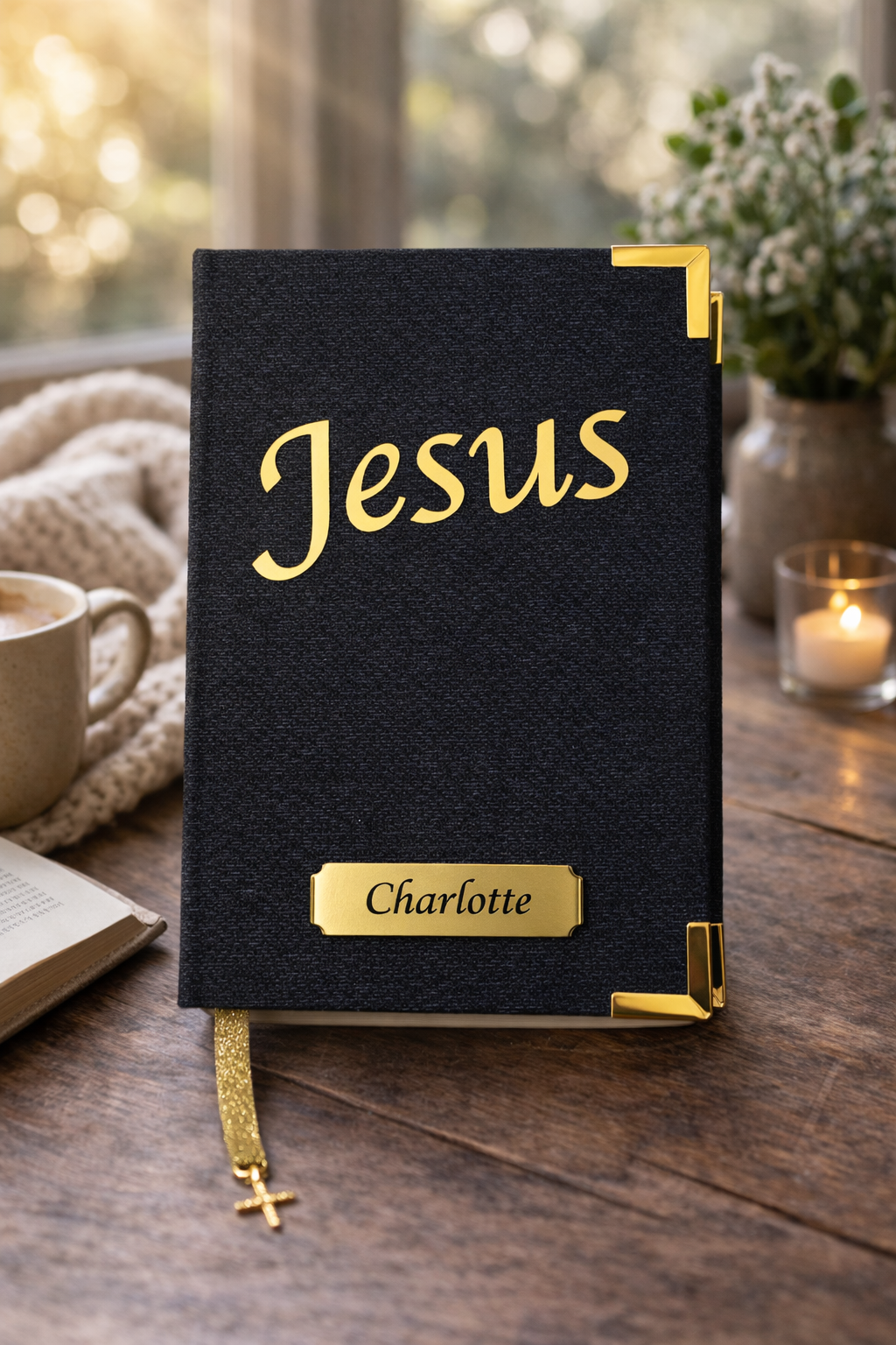Jesus Collection - Black/Gold - Holy Bible - English - Vresion NIV,NKJ and KJ - Letter Large